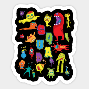 Squad Monsters. Keeping It Together In The Group For The Reasons To Follow. Sticker